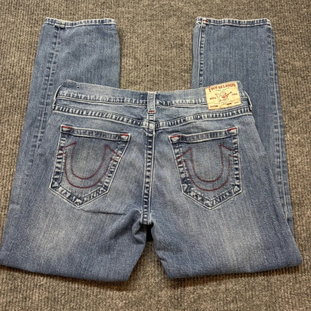 True Religion Ricky Mens 38x33 Relaxed Straight Jeans Horseshoe Denim Y2K